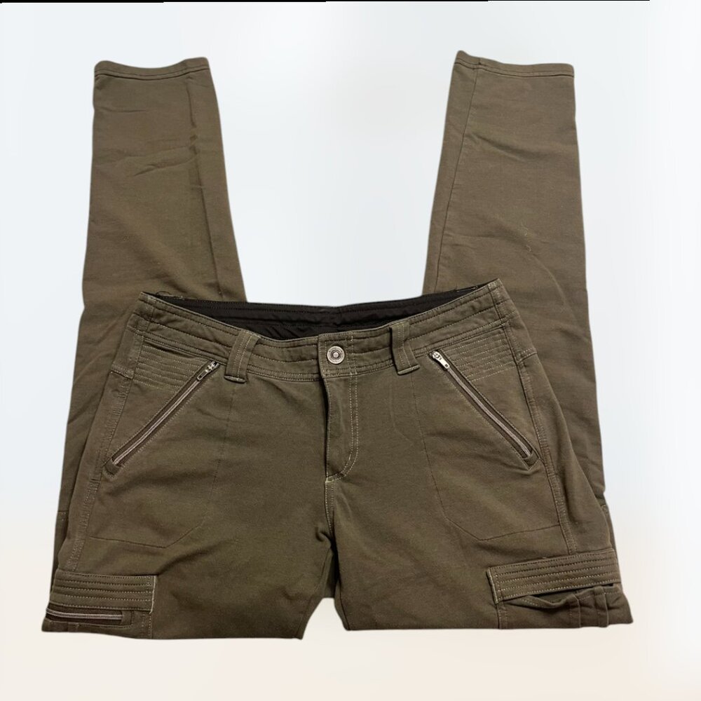 Kuhl Green Olive Stretch Cargo Zipper Pants Reg Size 6